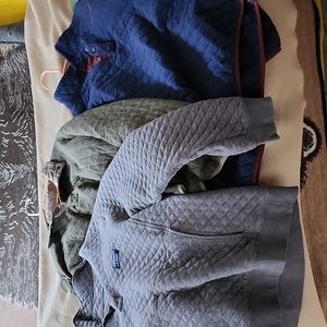 3 large quilted pullovers.